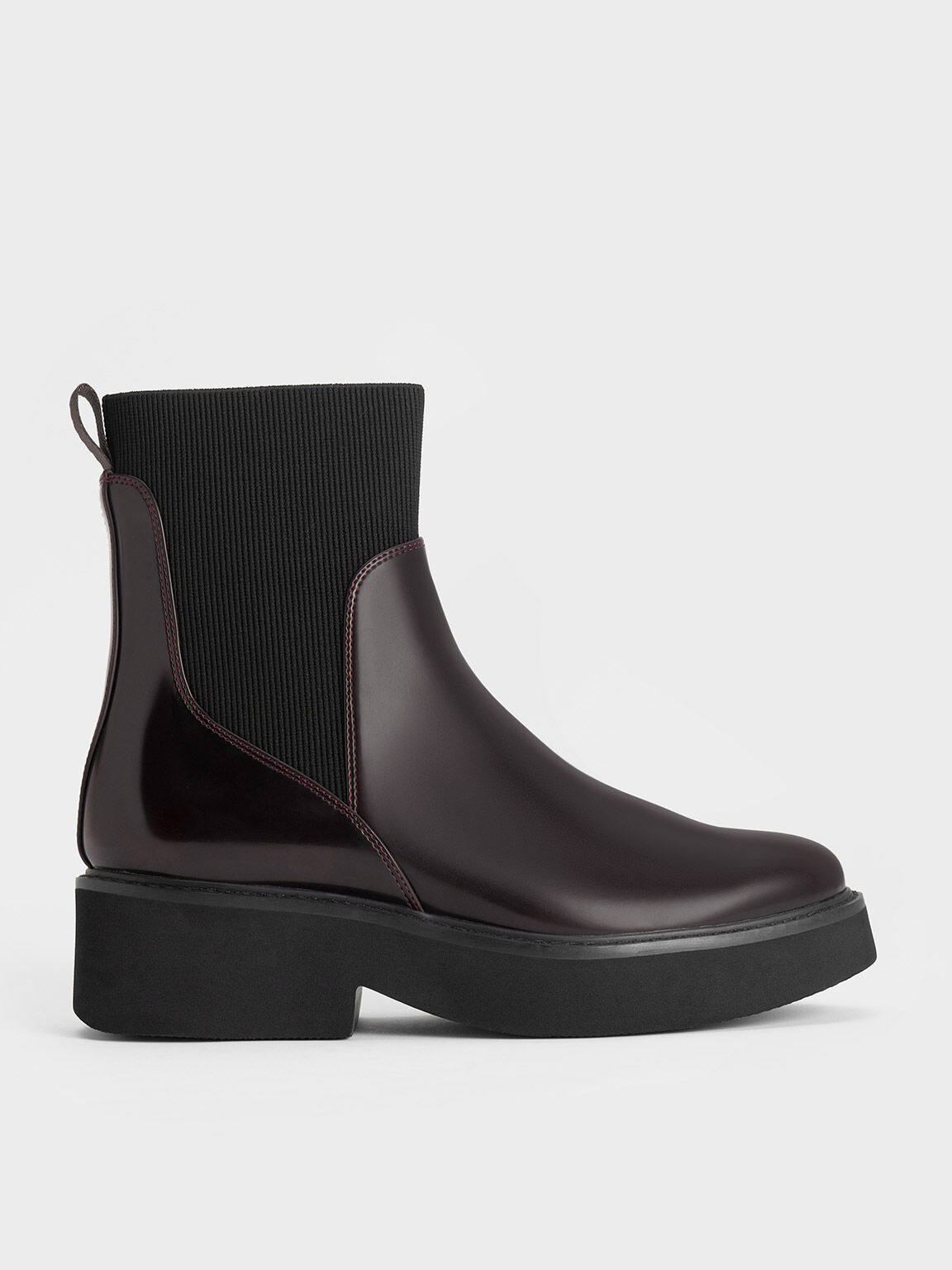Ankle Sock Boots Burgundy