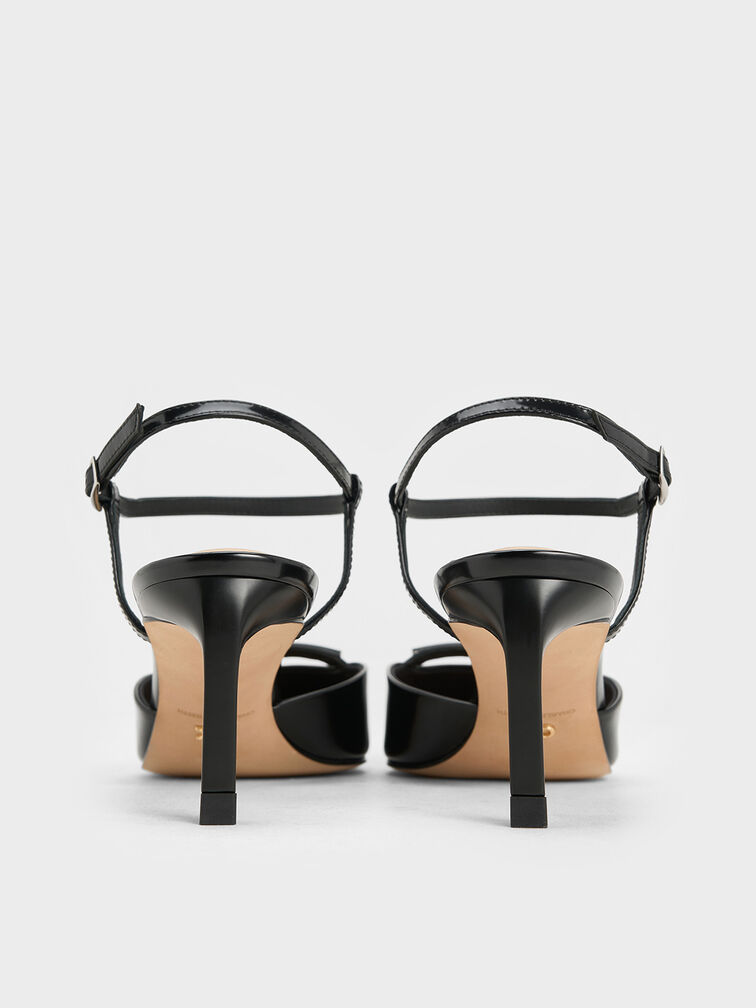 Leather Kitten-Heel Ankle-Strap Pointed-Toe Pumps, Black Box, hi-res