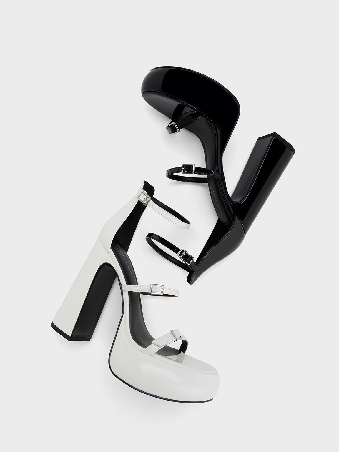 White patent block best sale heels