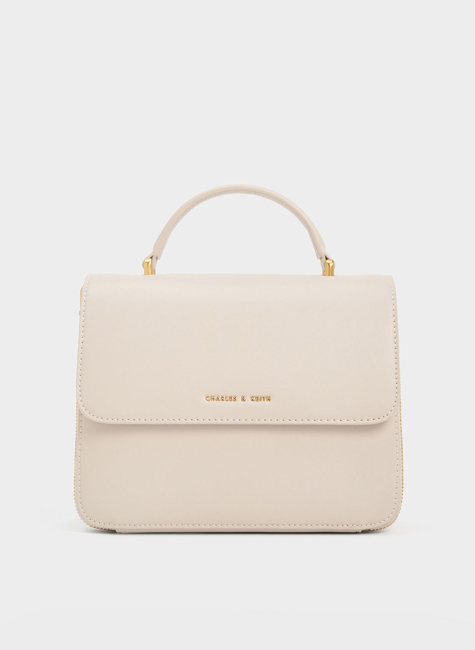 Octavia Front Flap Top Handle Bag, Ivory, hi-res