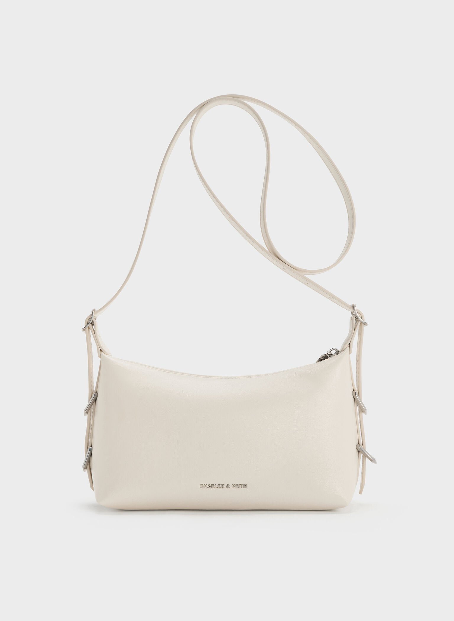Bryna Belted Shoulder Bag, Cream, hi-res