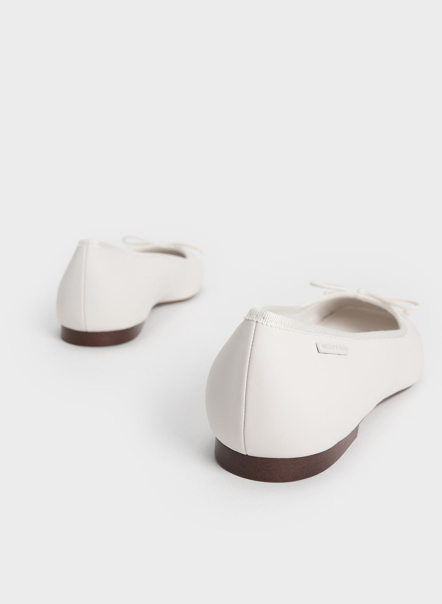 Rhea Bow Ballerinas, White, hi-res