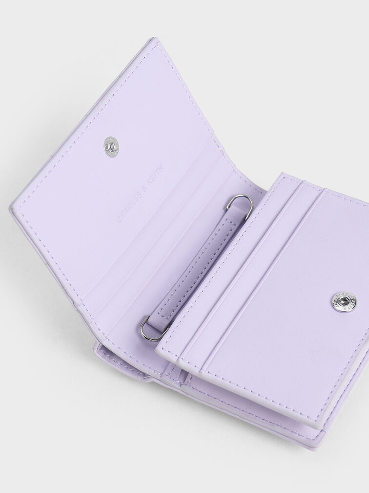 Cassia Quilted Chain-Handle Mini Wallet, Lilac, hi-res