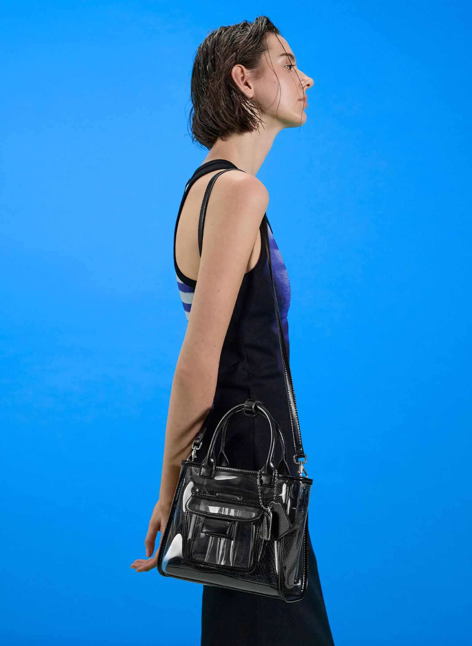Noah See-Through Mesh Tote Bag, Clear, hi-res