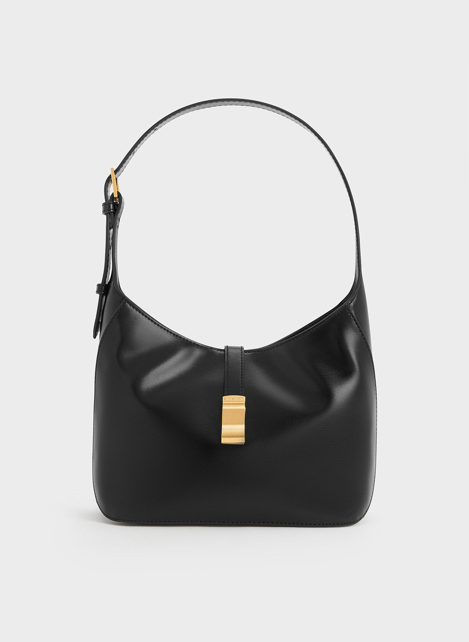 Wisteria Belted Shoulder Bag, Black, hi-res