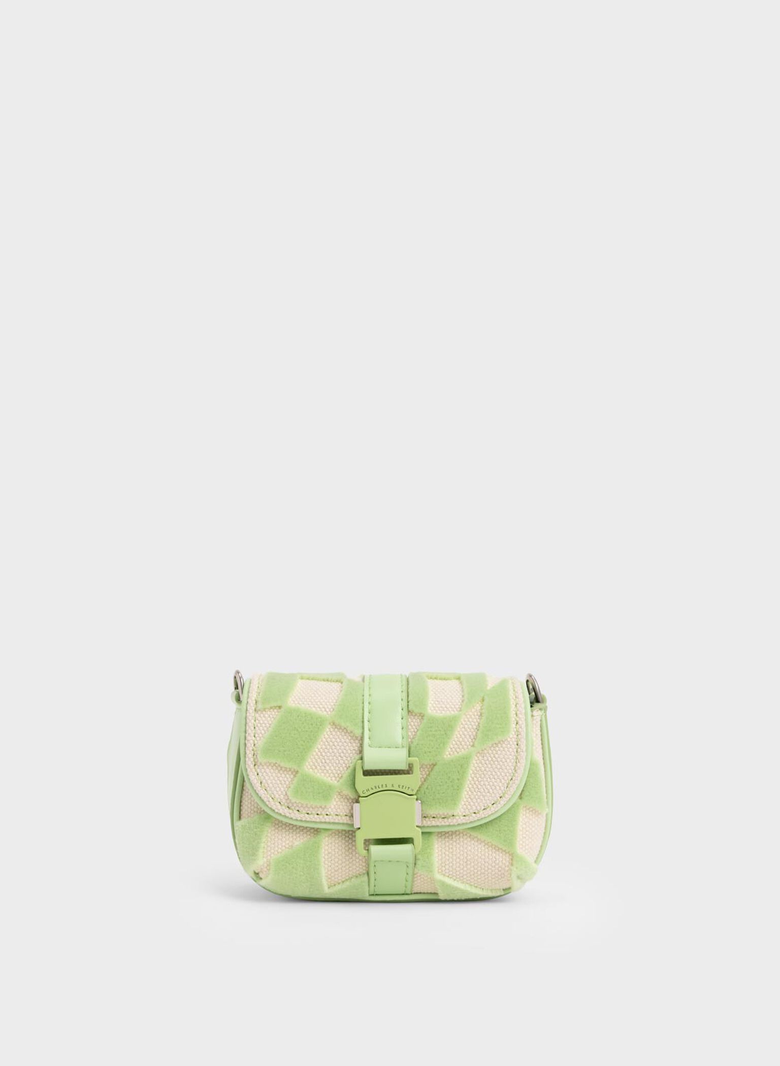 Zetta Belt Buckle Checkered Mini Bag, Mint Green, hi-res