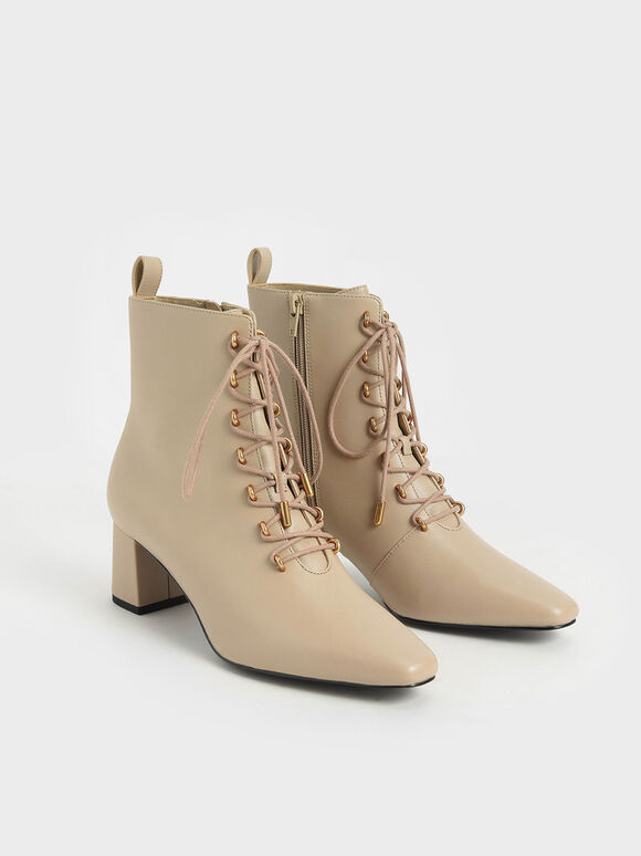charles and keith lace up boots