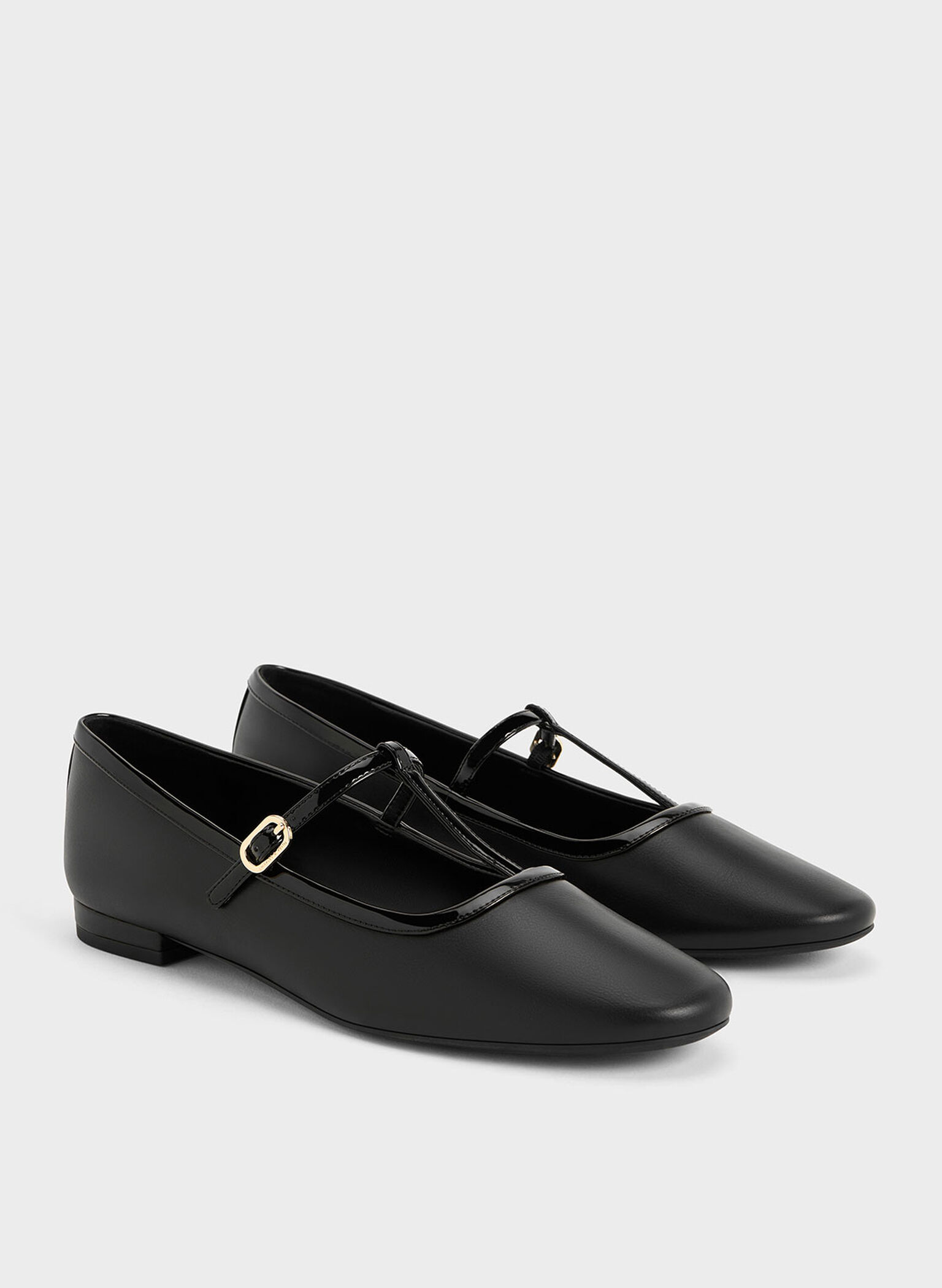 T-Bar Mary Jane Flats, Black, hi-res