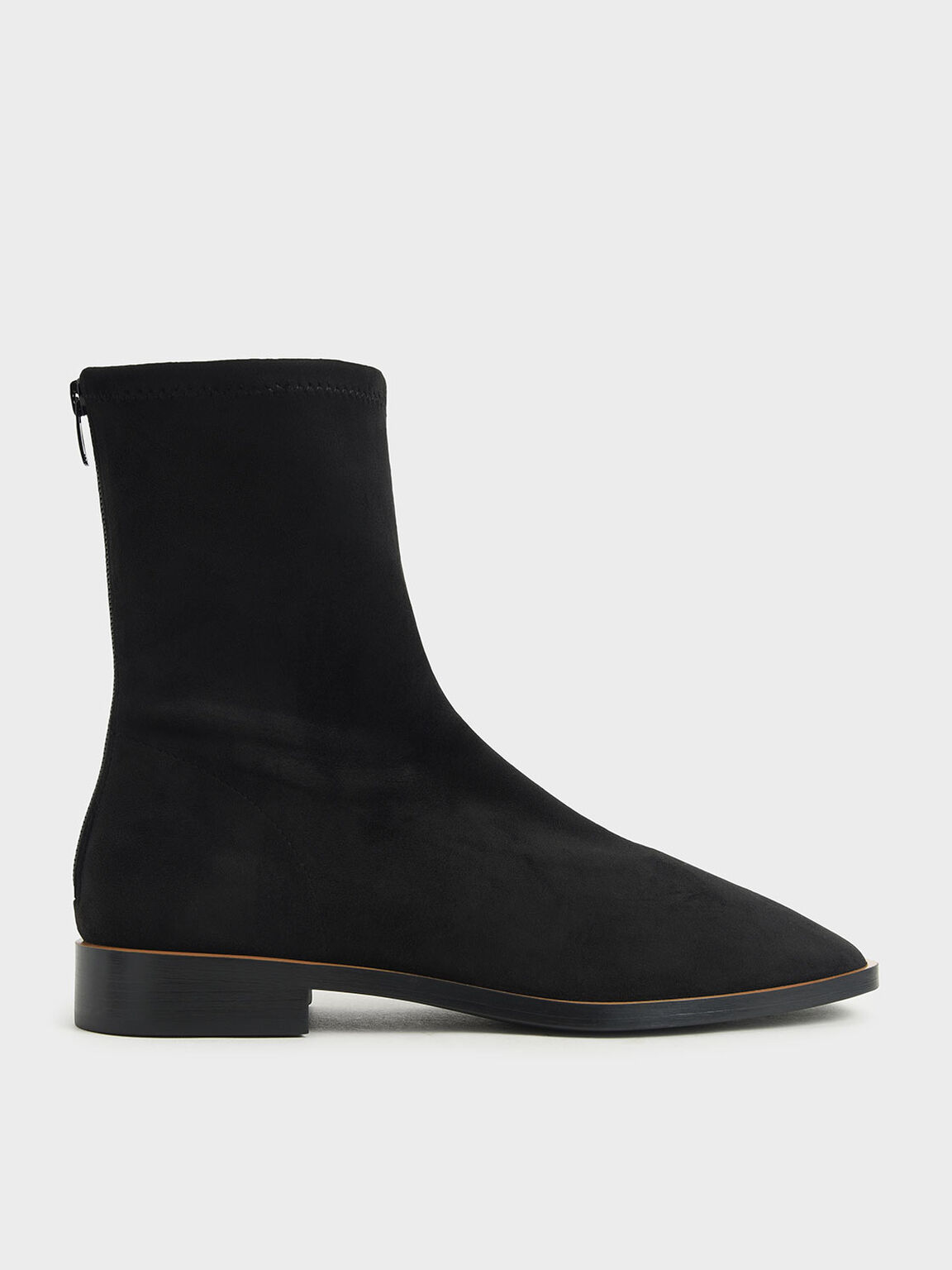 Textured Zip Ankle Boots, Black Textured, hi-res