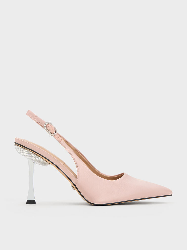 Demi Recycled Polyester Slingback Pumps, Nude, hi-res