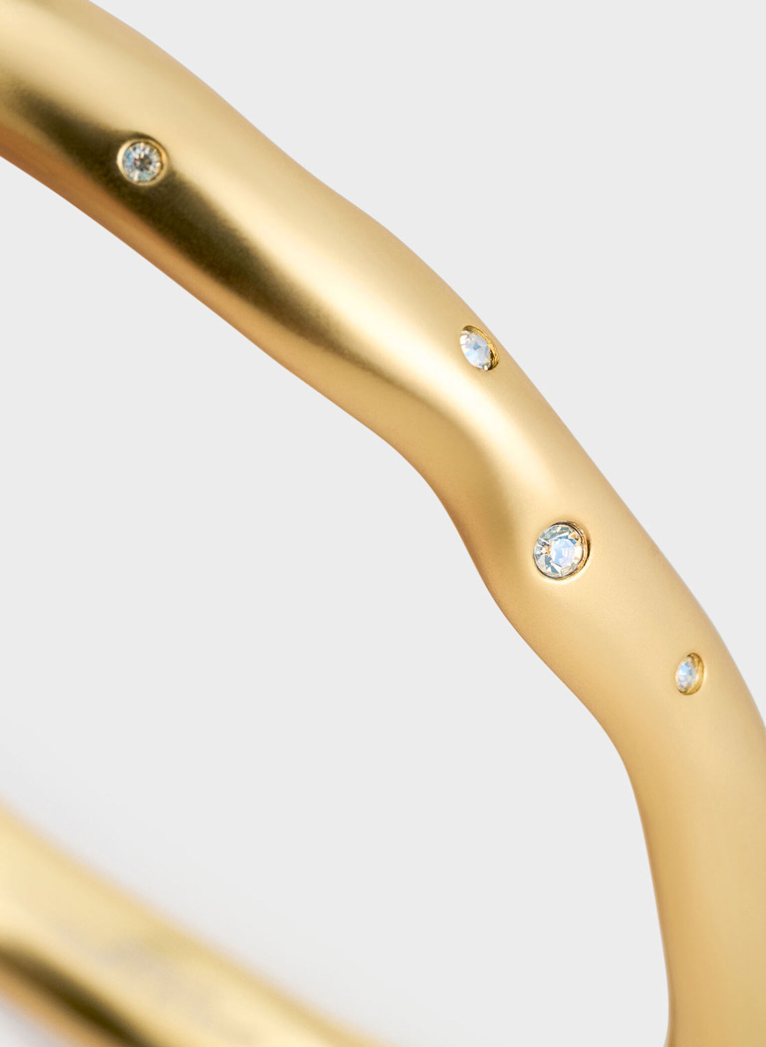 Ottilie Crystal Sculptural Bangle, Brush Gold, hi-res