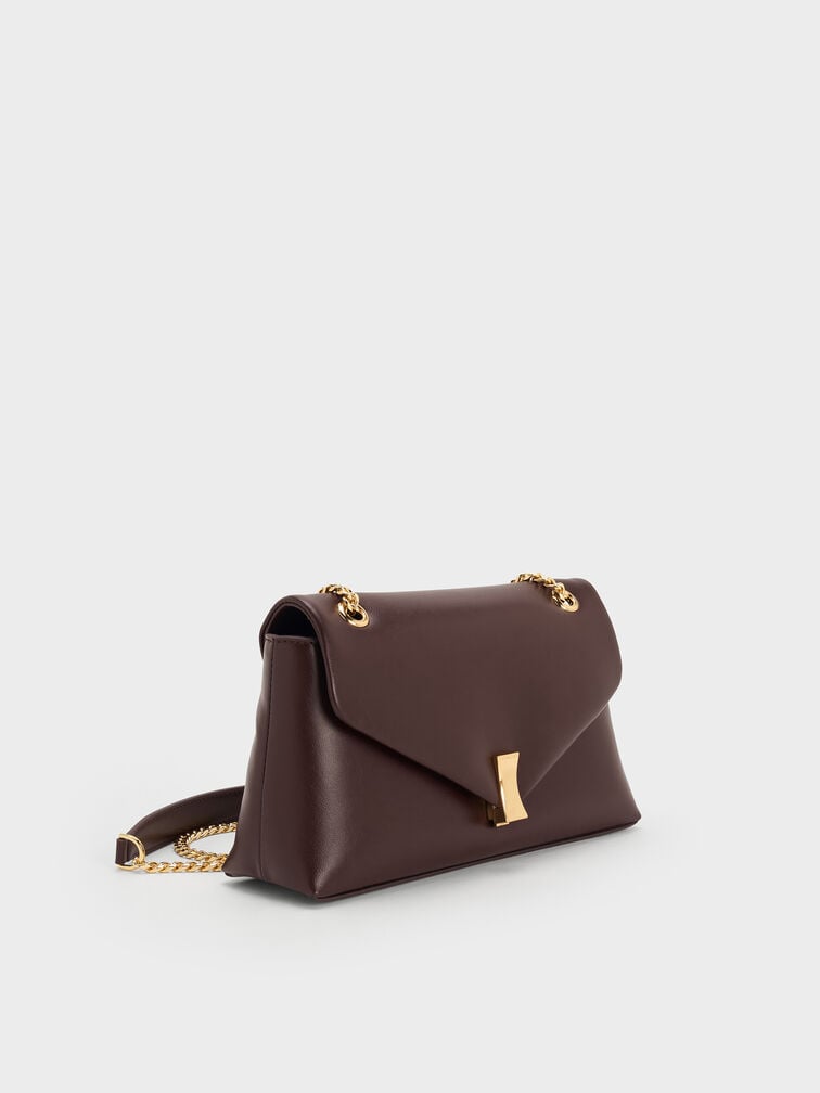 Lilibet Metallic-Accent Chain-Strap Bag, Plum, hi-res