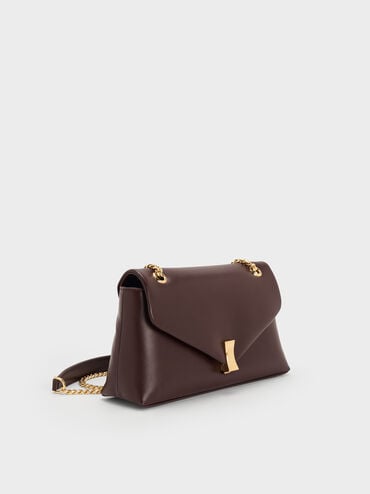 Lilibet Metallic-Accent Chain-Strap Bag, Plum, hi-res