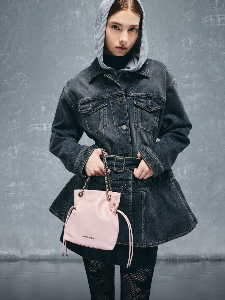 Arya Braided-Strap Double-Handle Crossbody Bag, Cotton Candy Pink, hi-res