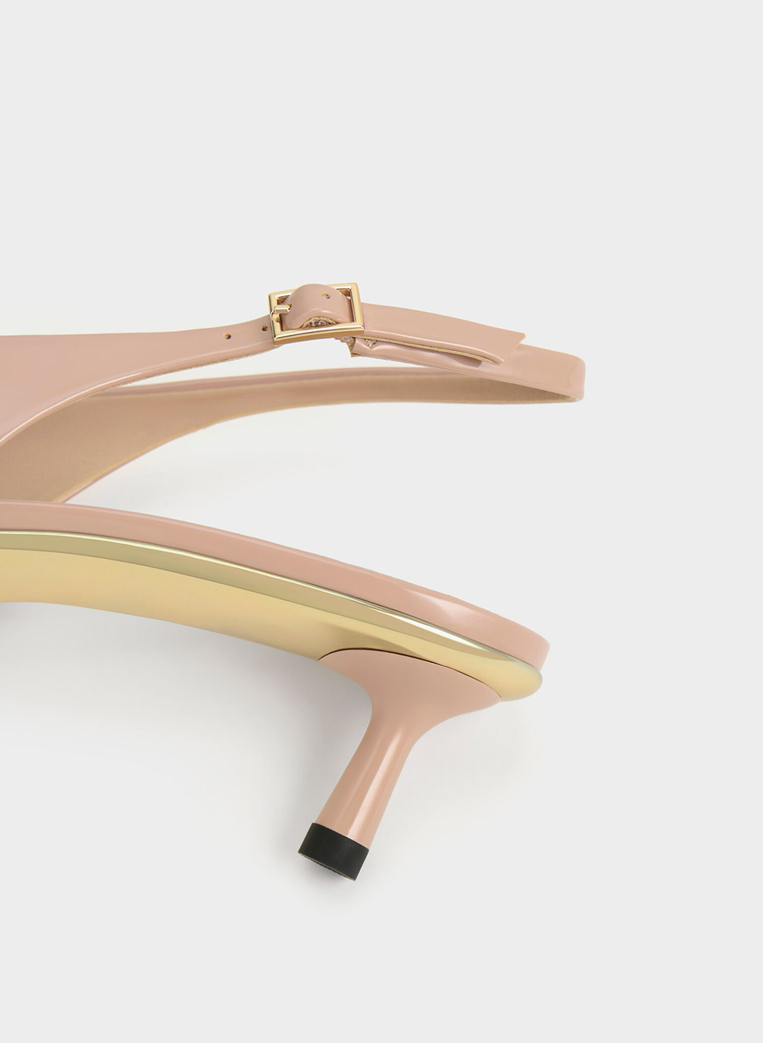 Curtis Patent Pointed-Toe Kitten-Heel Slingback Pumps, Nude, hi-res