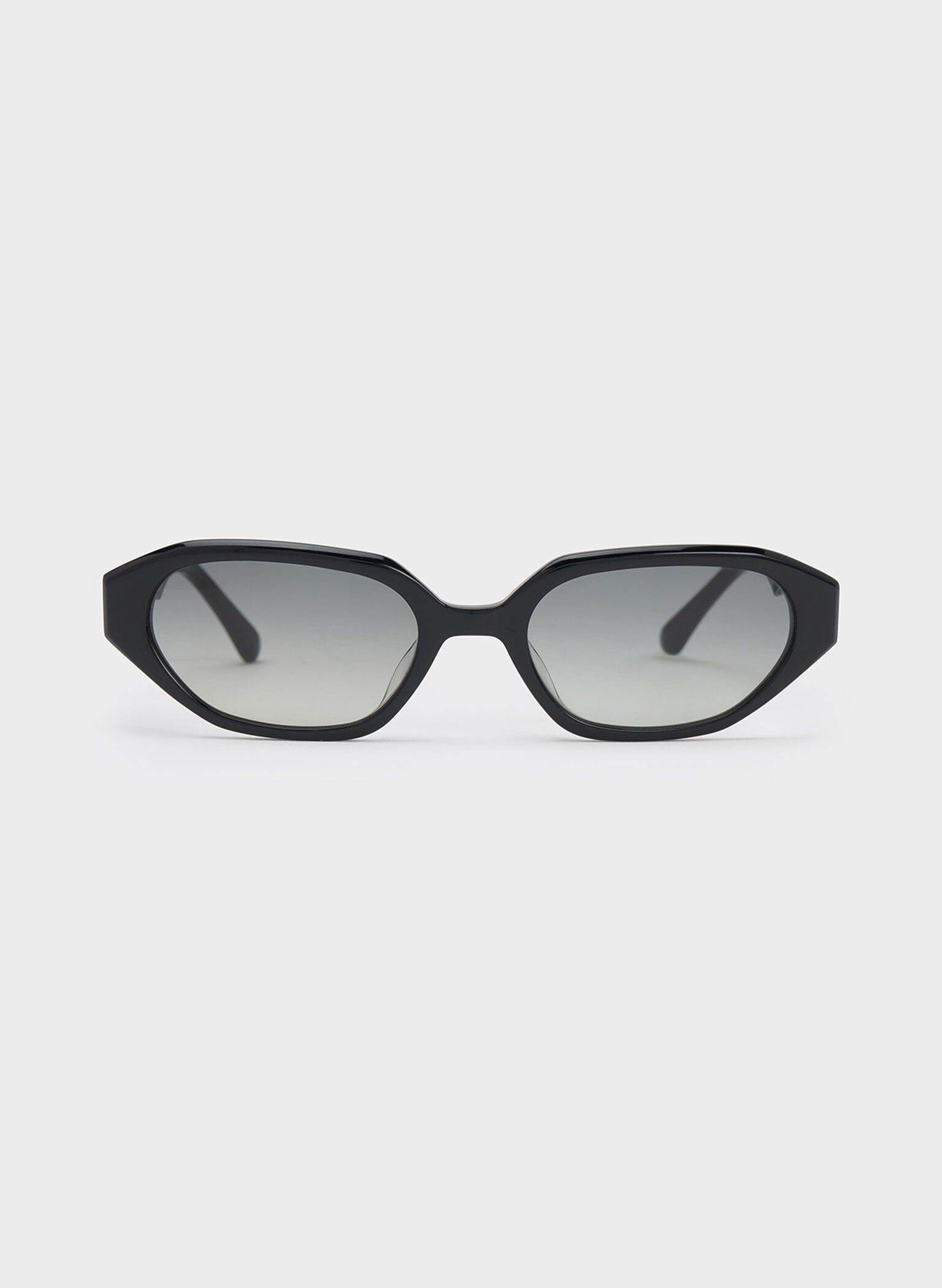 Acetate Oval Sunglasses, Black, hi-res