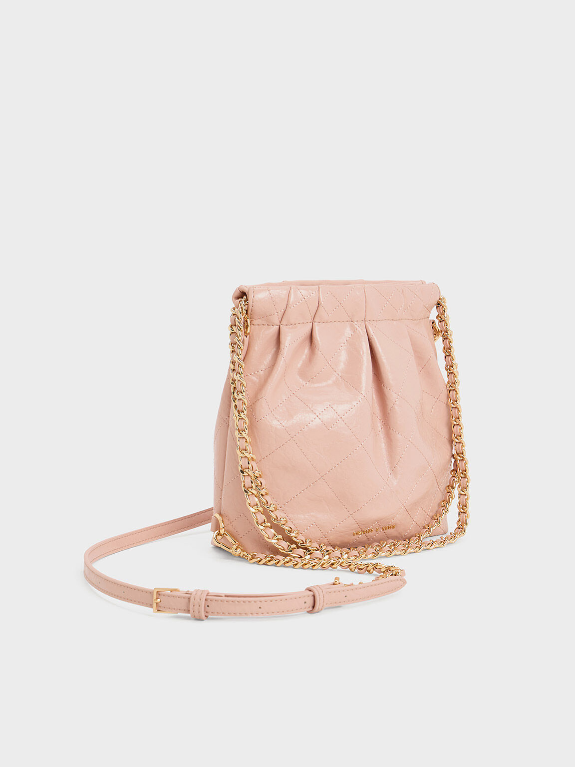 Duo Chain Handle Two Way Backpack Pink