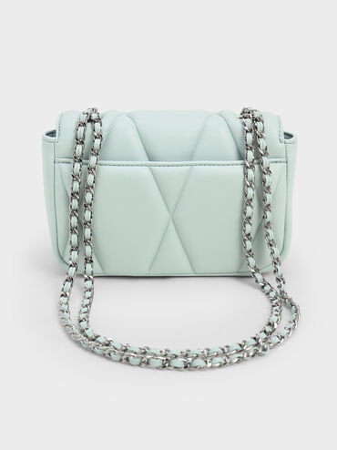 Arwen Quilted Shoulder Bag, Sage Green, hi-res