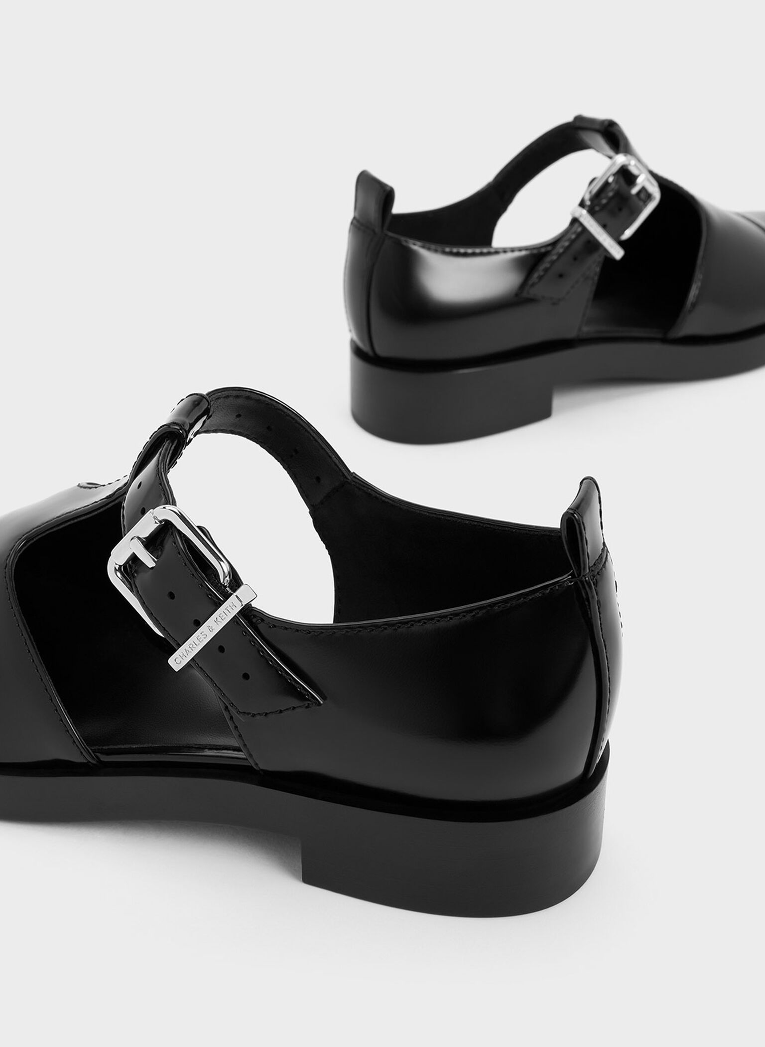 Charly T-Bar Buckled Sandals, Black Box, hi-res