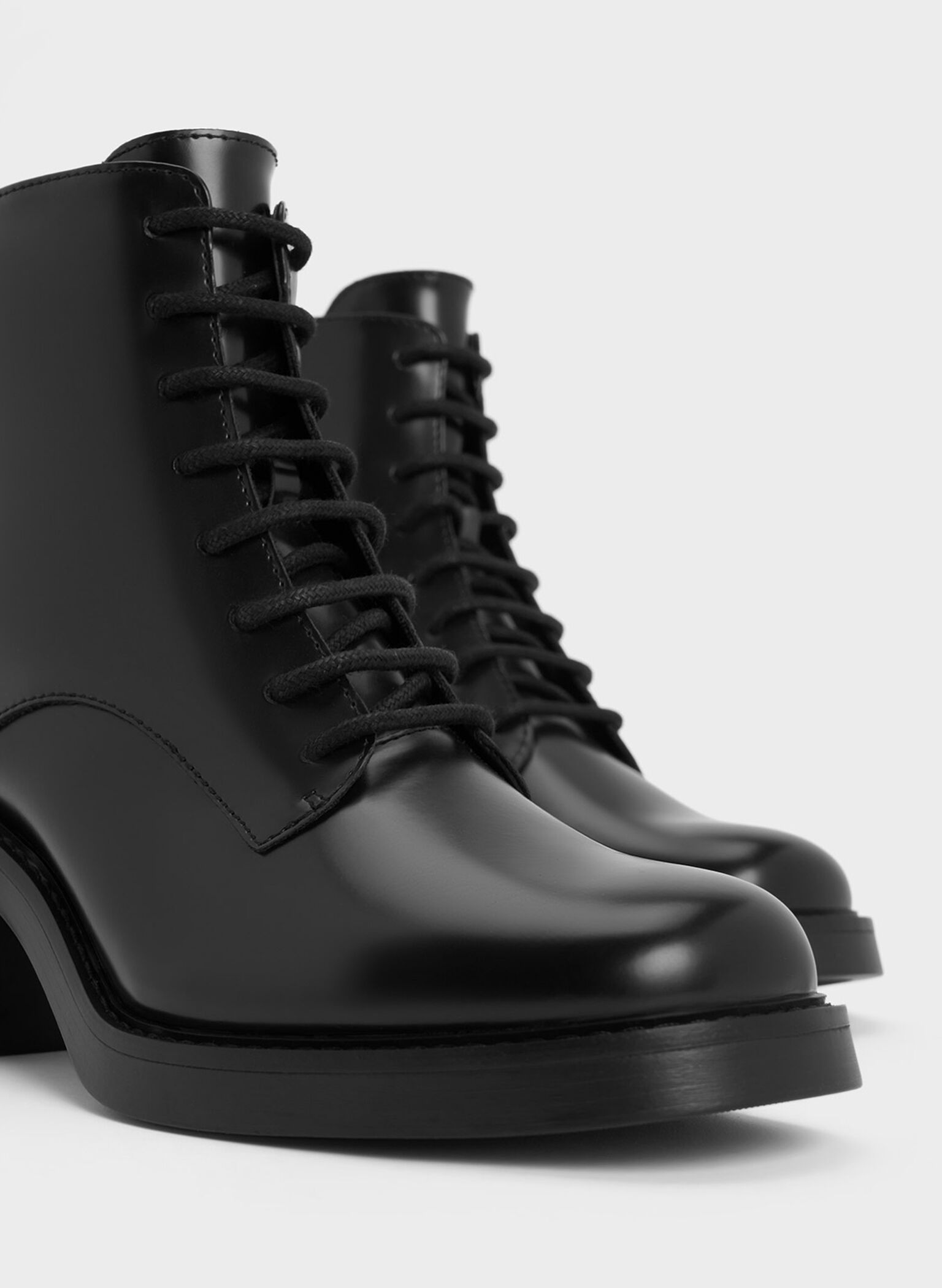 Hester Block Heel Ankle Boots, Black Box, hi-res