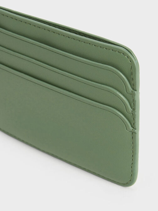 Quilted Multi-Slot Card Holder, Green, hi-res