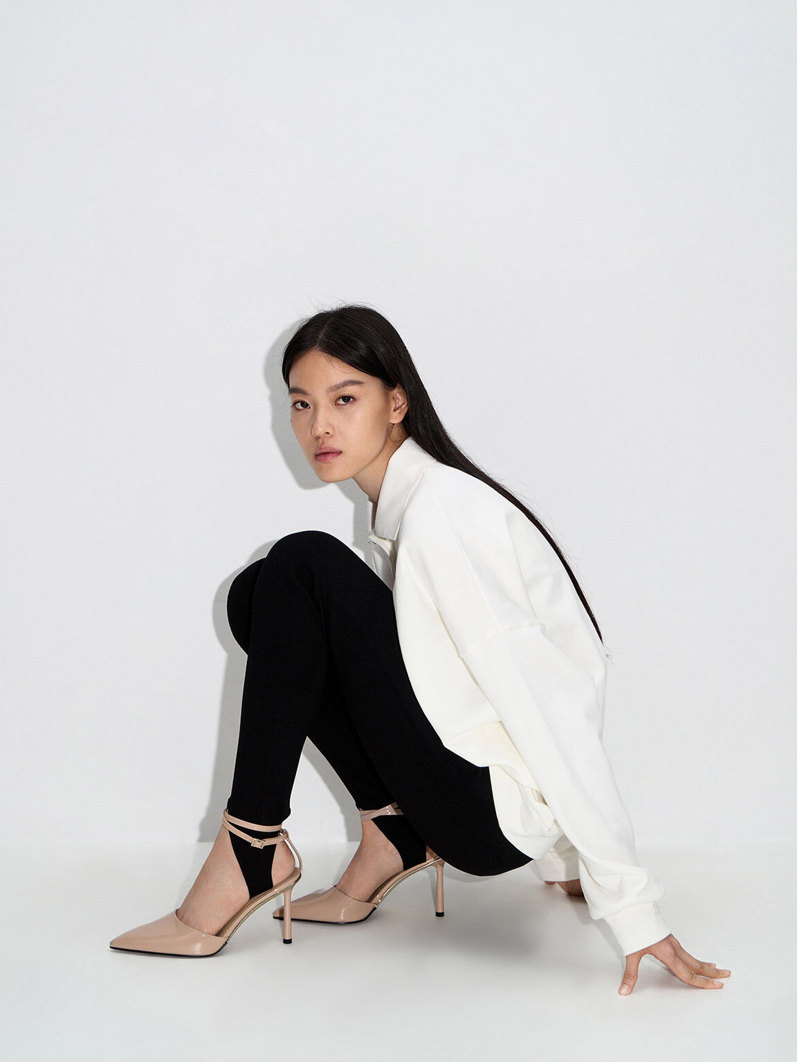 Charles and keith nude heels top