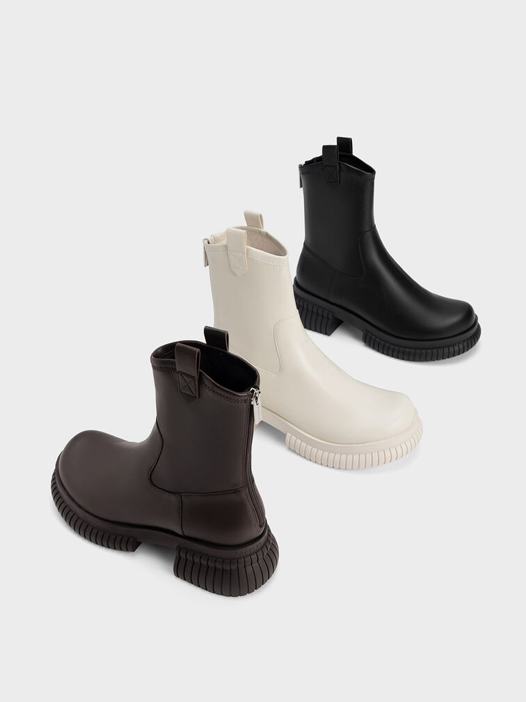 Elise Cowboy Platform Ankle Boots, Black, hi-res