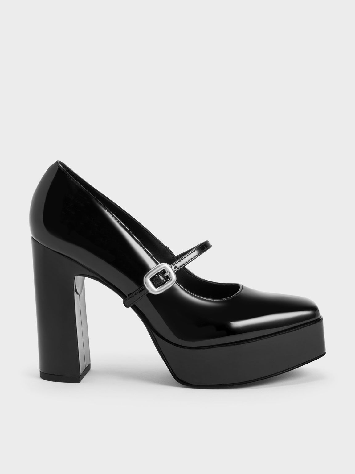 Black platform top mary jane heels