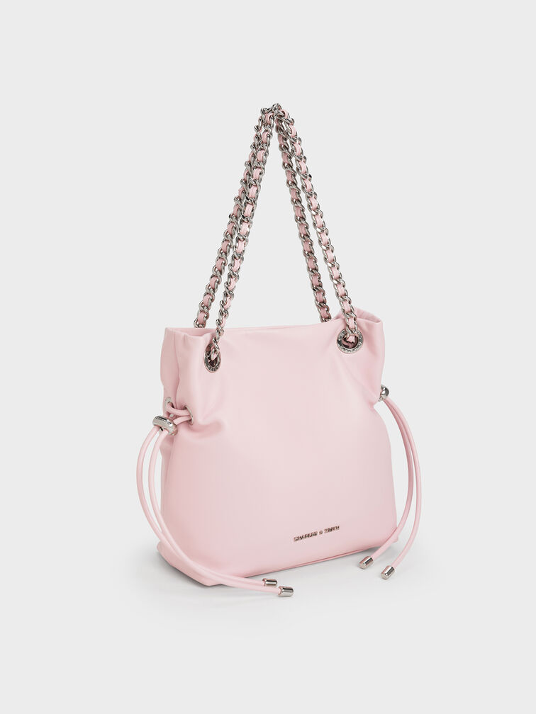 Arya Braided-Strap Double-Handle Crossbody Bag, Cotton Candy Pink, hi-res