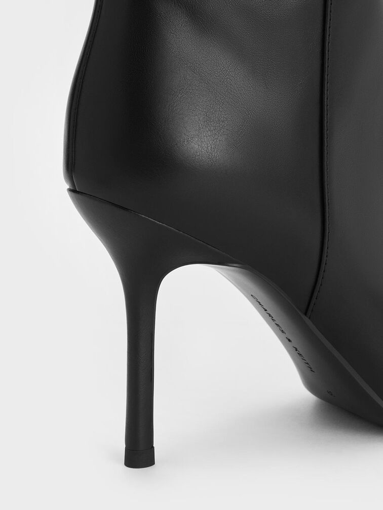 Pointed-Toe Stiletto-Heel Knee-High Boots, Black, hi-res