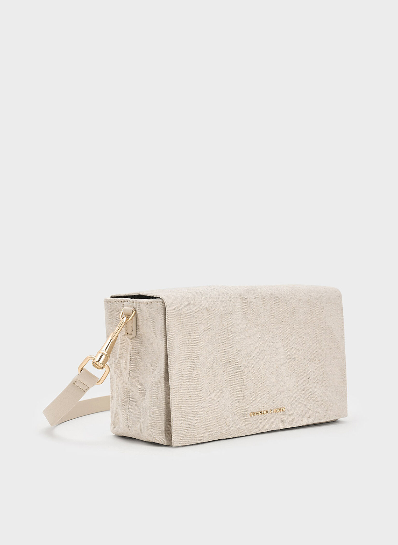 Matina Canvas Crossbody Bag, Beige, hi-res