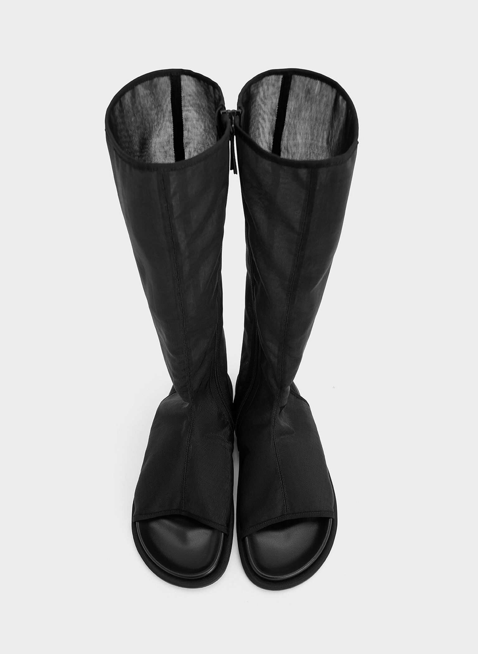 Loren Mesh Cut-Out Boot Sandals, Black Textured, hi-res