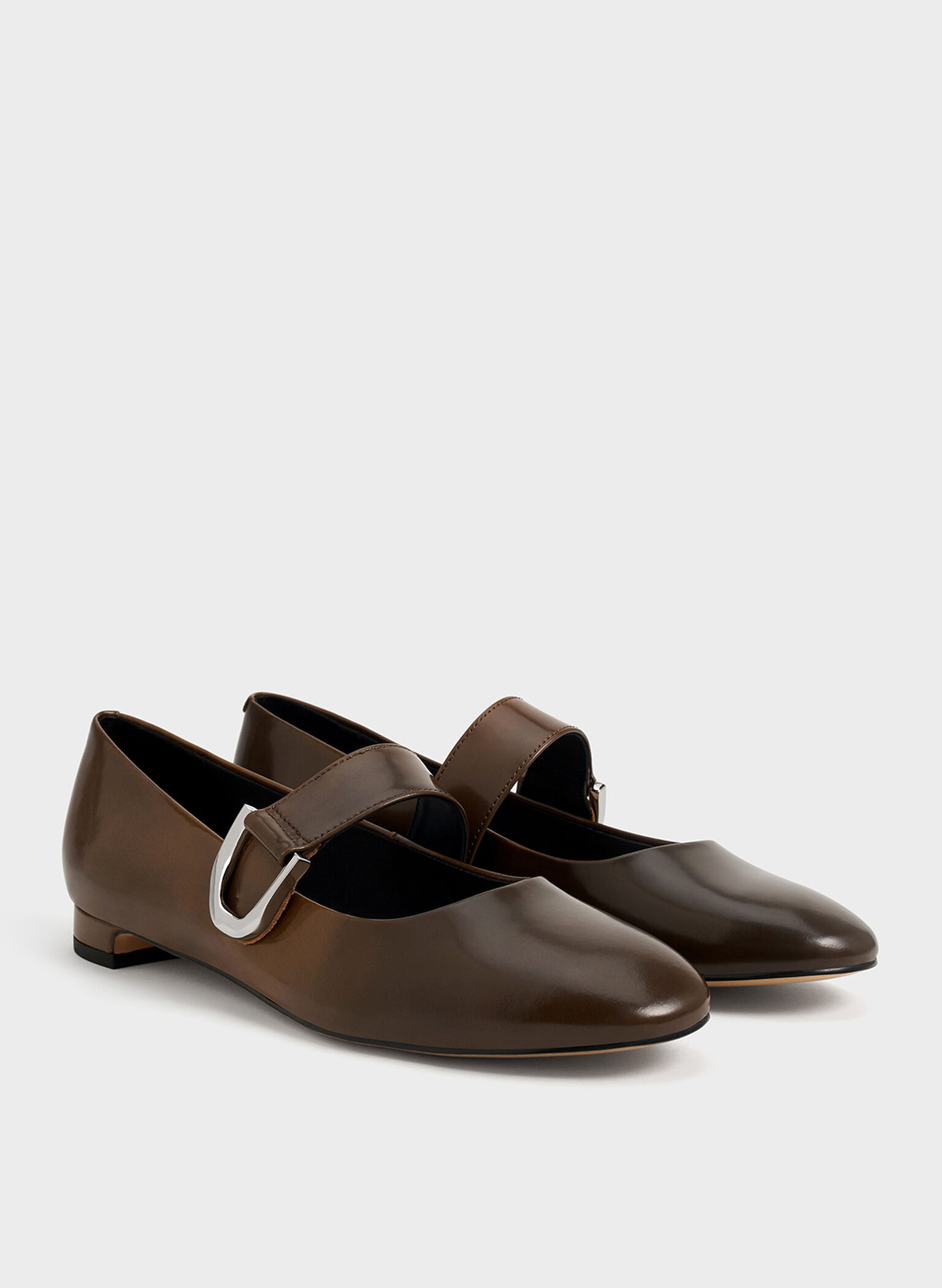 Gabine Leather Mary Janes, Brown, hi-res
