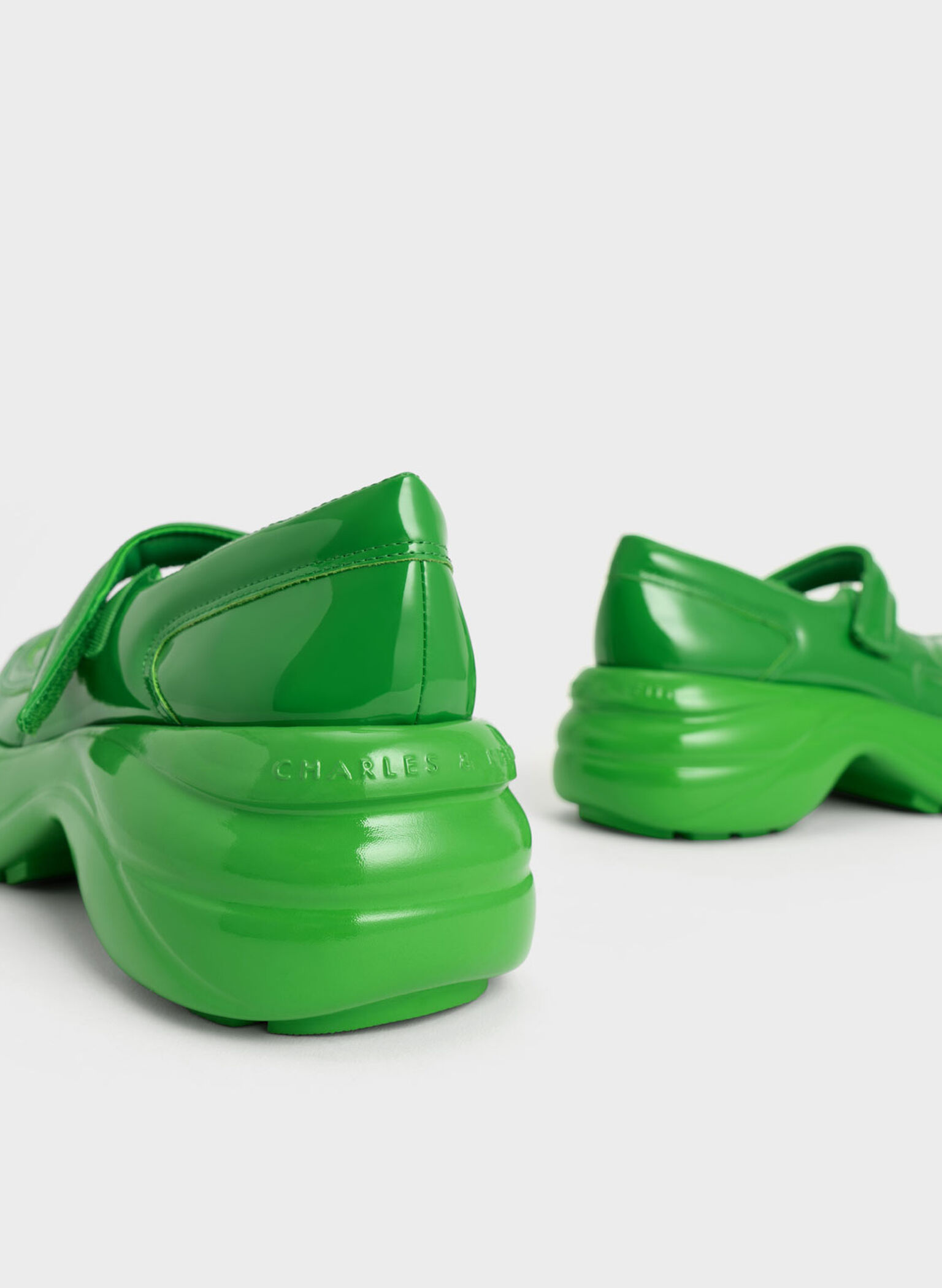 Roony Patent Mary Janes, Green, hi-res