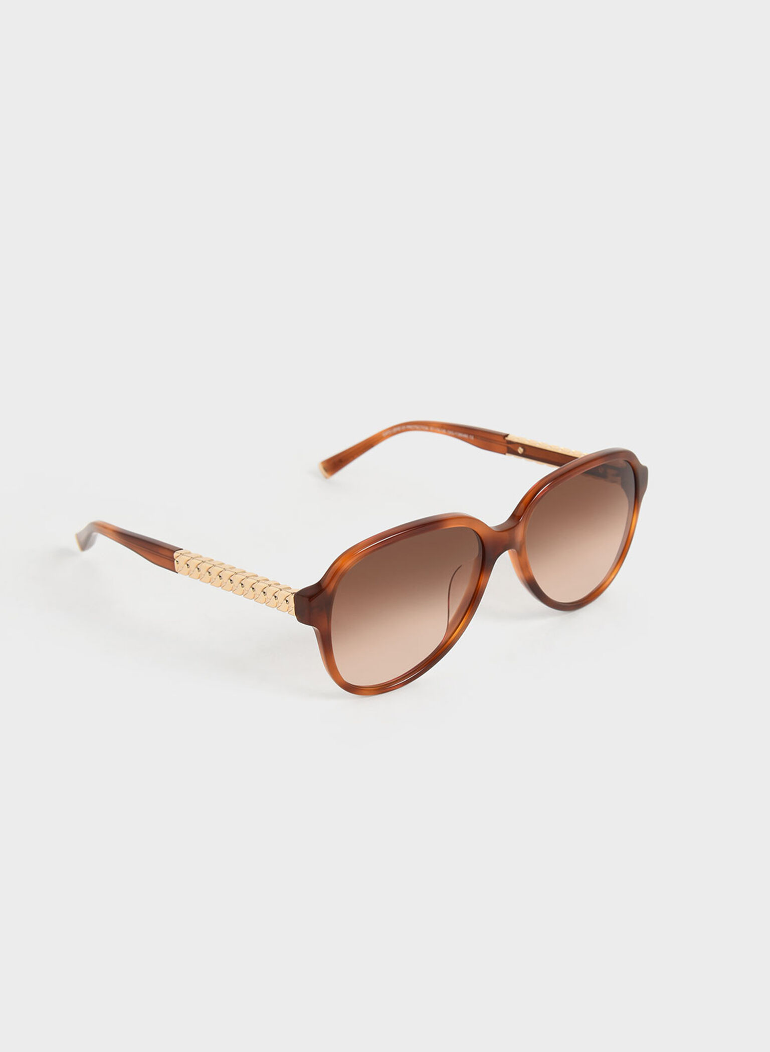 Metallic Braided Temple Acetate Aviator Sunglasses, T. Shell, hi-res