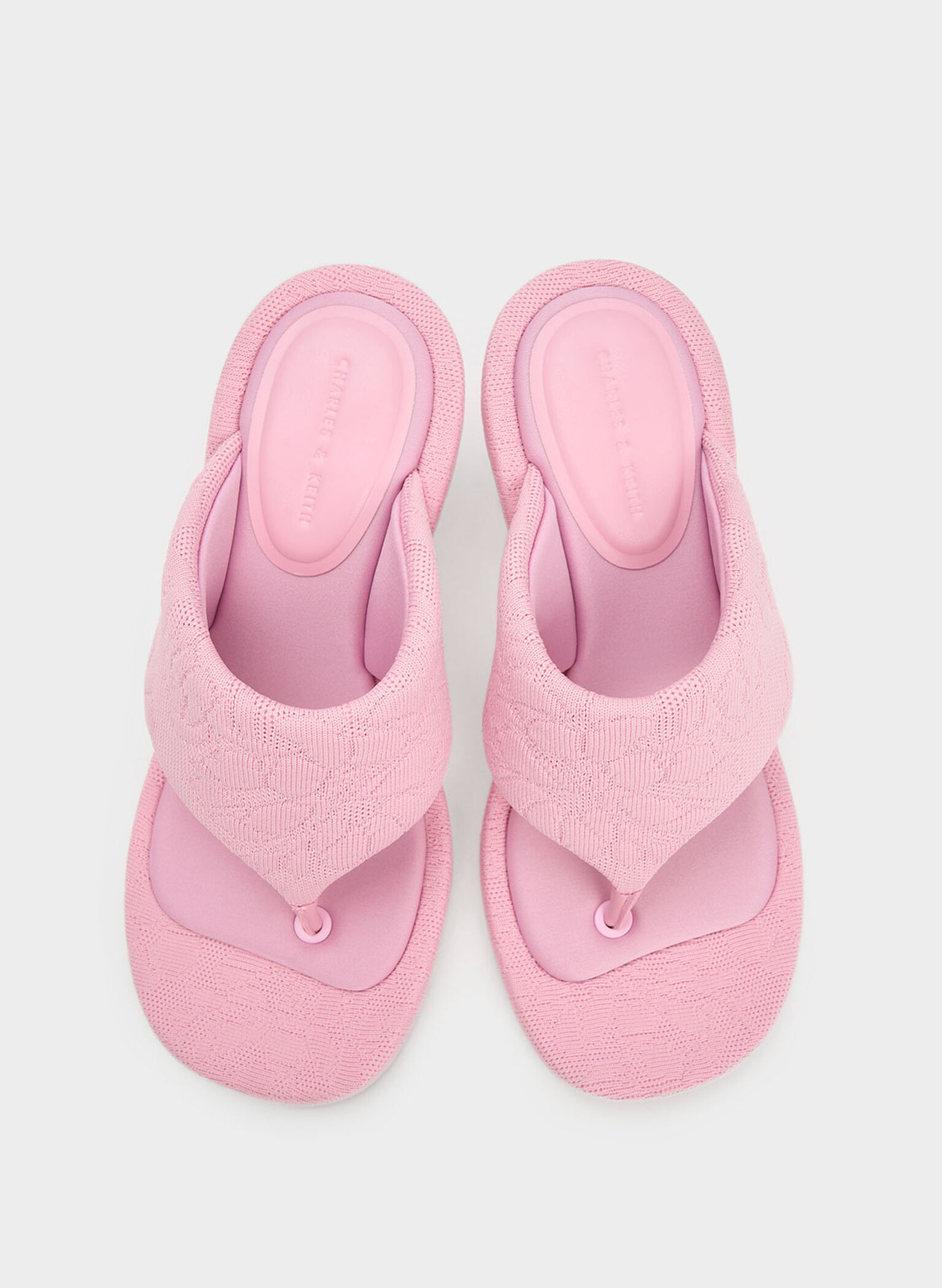 Noemi Knitted Spool Heel Sandals, Pink, hi-res
