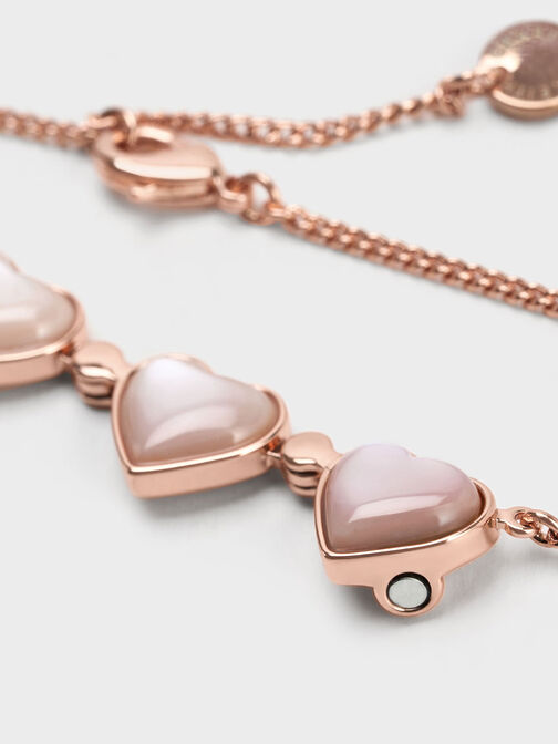 Annalise Clover Heart Necklace, Rose Gold, hi-res