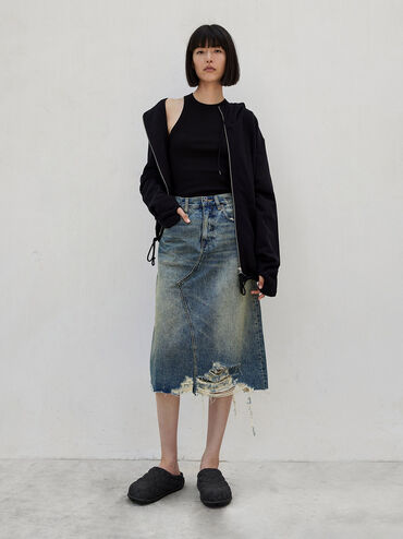 Quilted Flatform Mules, Black Textured, hi-res