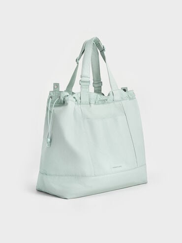 Terra Nylon Reversible Tote Bag, Sage Green, hi-res
