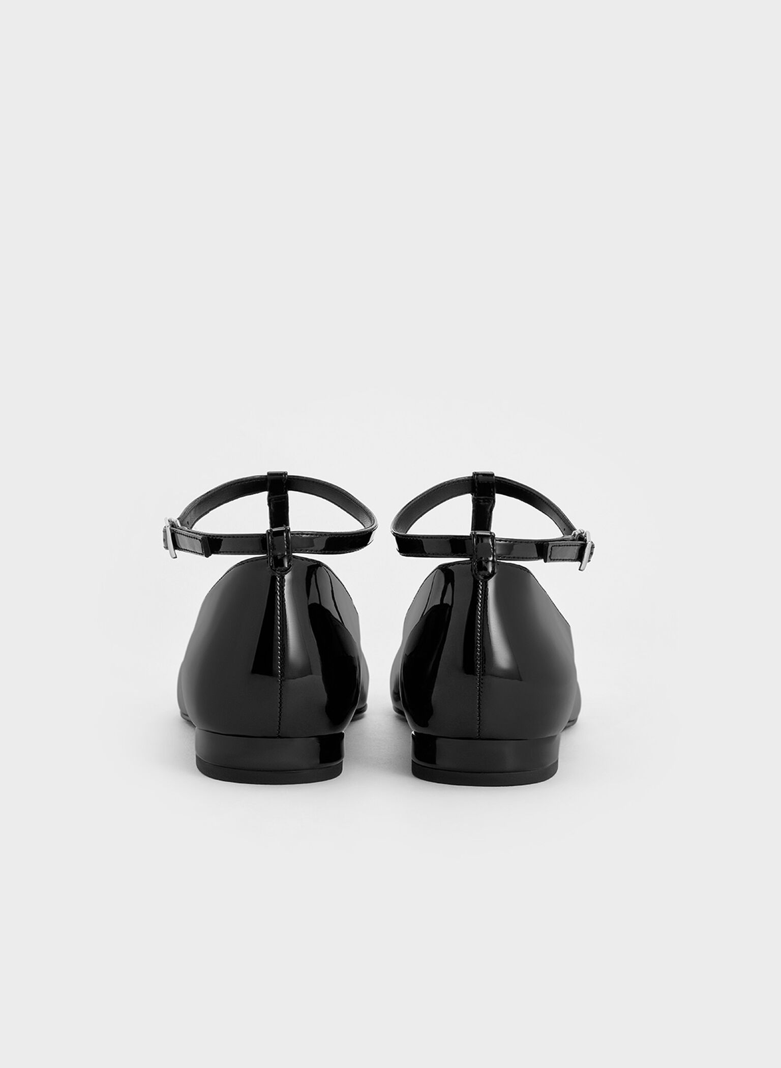 Patent T-Bar Ankle-Strap Ballet Flats, Black Patent, hi-res