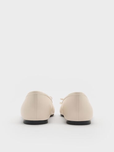Barbara Pearl-Embellished Bow Ballet Flats, Chalk, hi-res