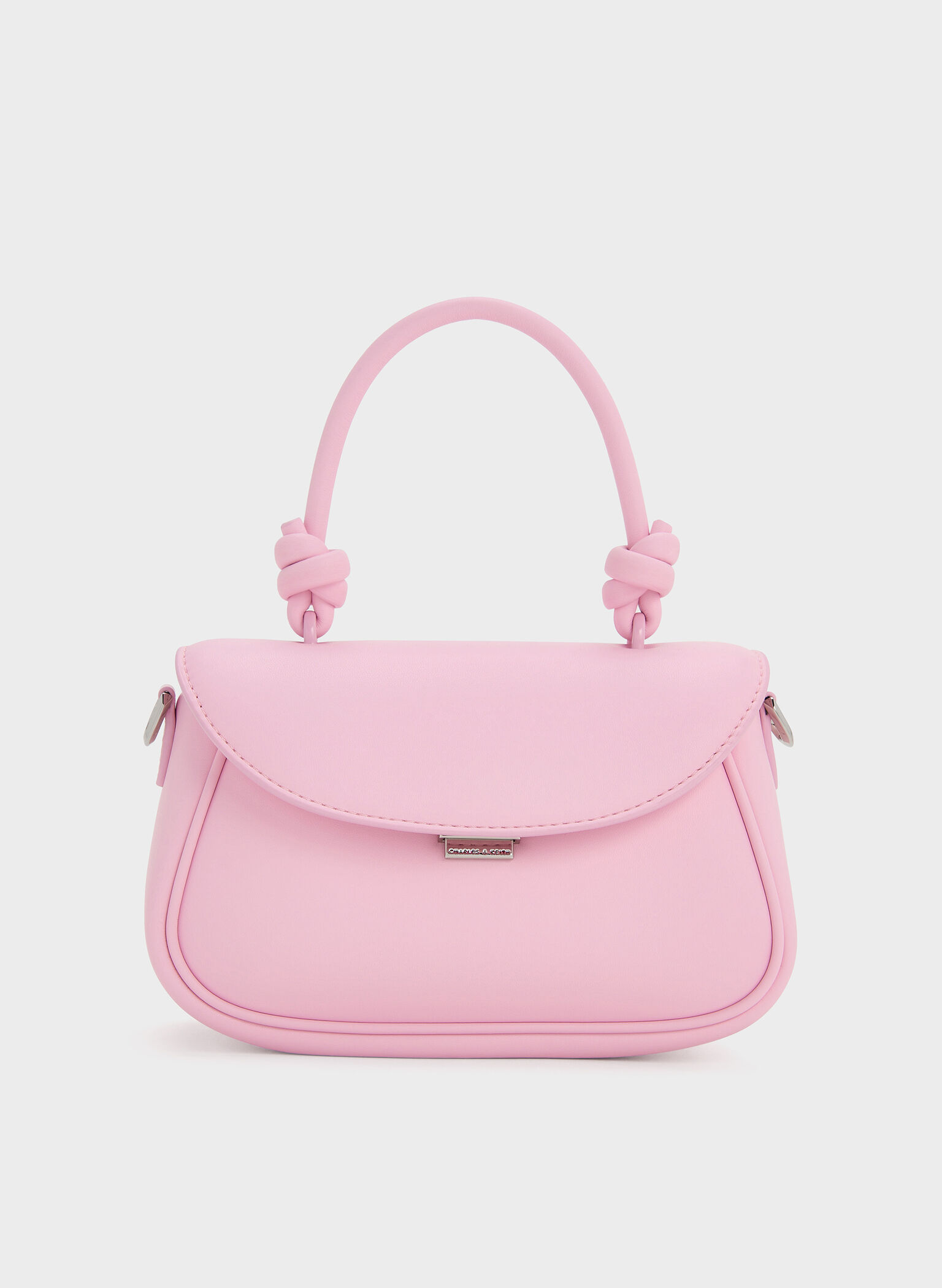 Sammie Knotted-Handle Front-Flap Bag, Bubble Gum Pink, hi-res