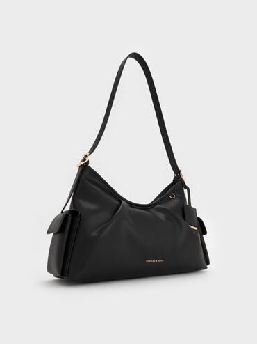 Khai Side-Pocket Shoulder Bag, Black, hi-res
