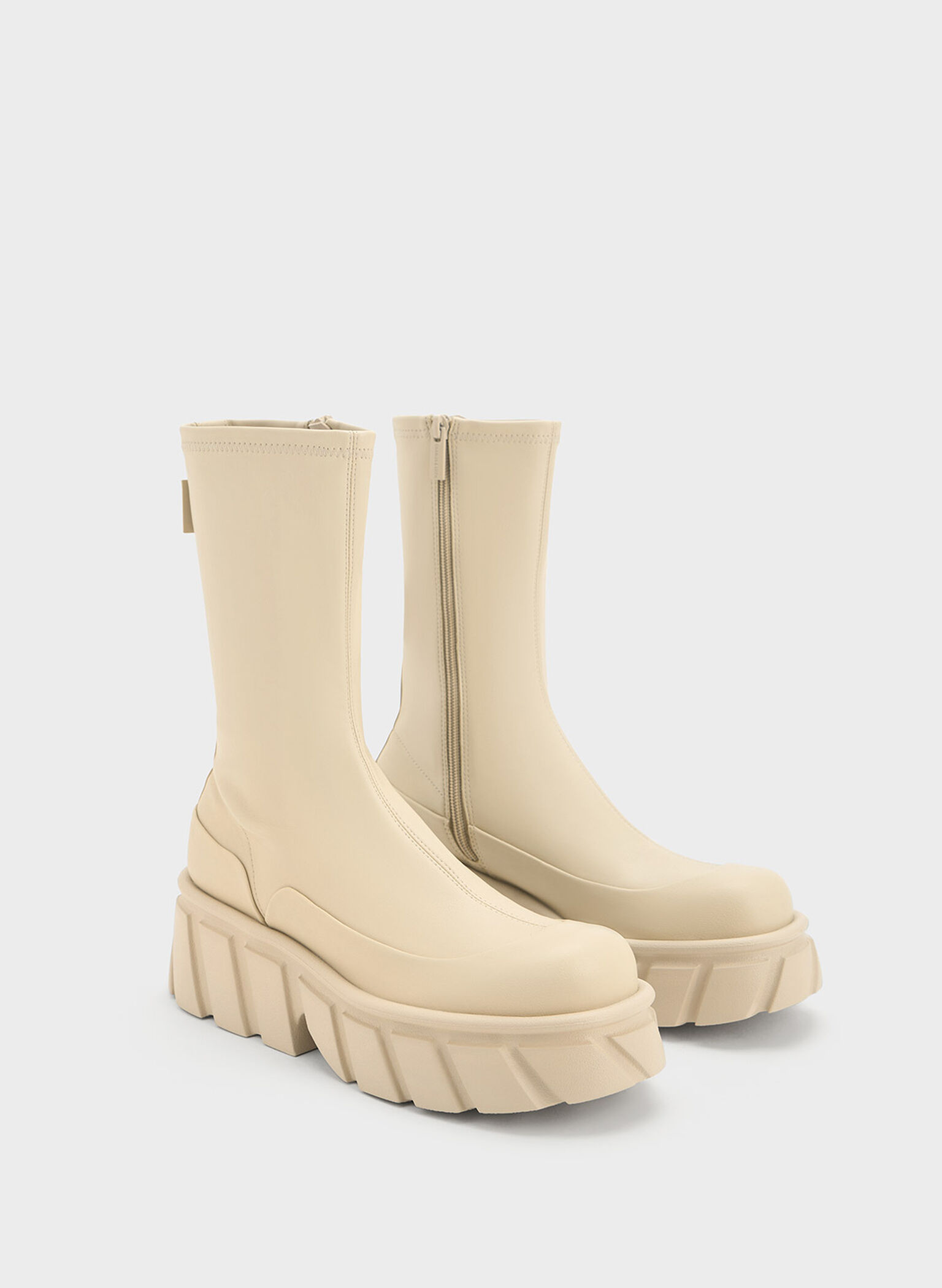 Aberdeen Side-Zip Platform Boots, Chalk, hi-res