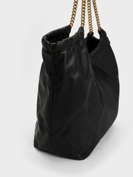 Bethel Chain Handle Tote Bag, Black, hi-res