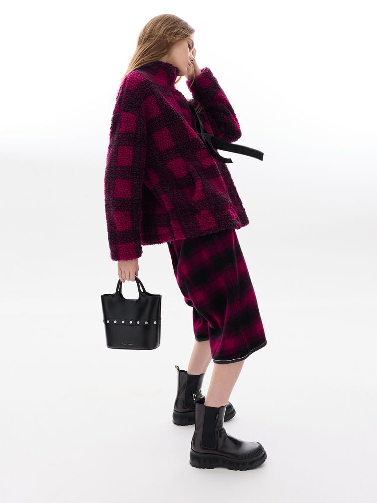 Bobbie Studded Convertible Two-Way Bucket Bag, Noir, hi-res