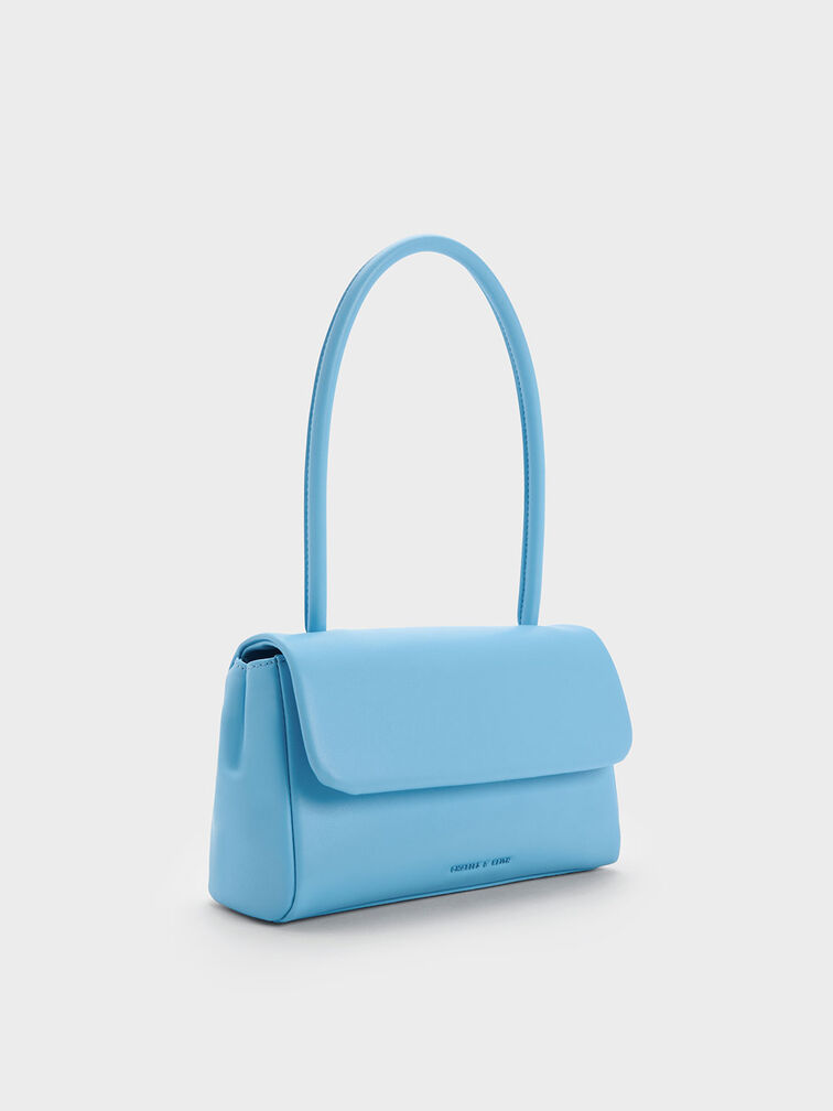 Blue Curved Handle Shoulder Bag - CHARLES & KEITH UK