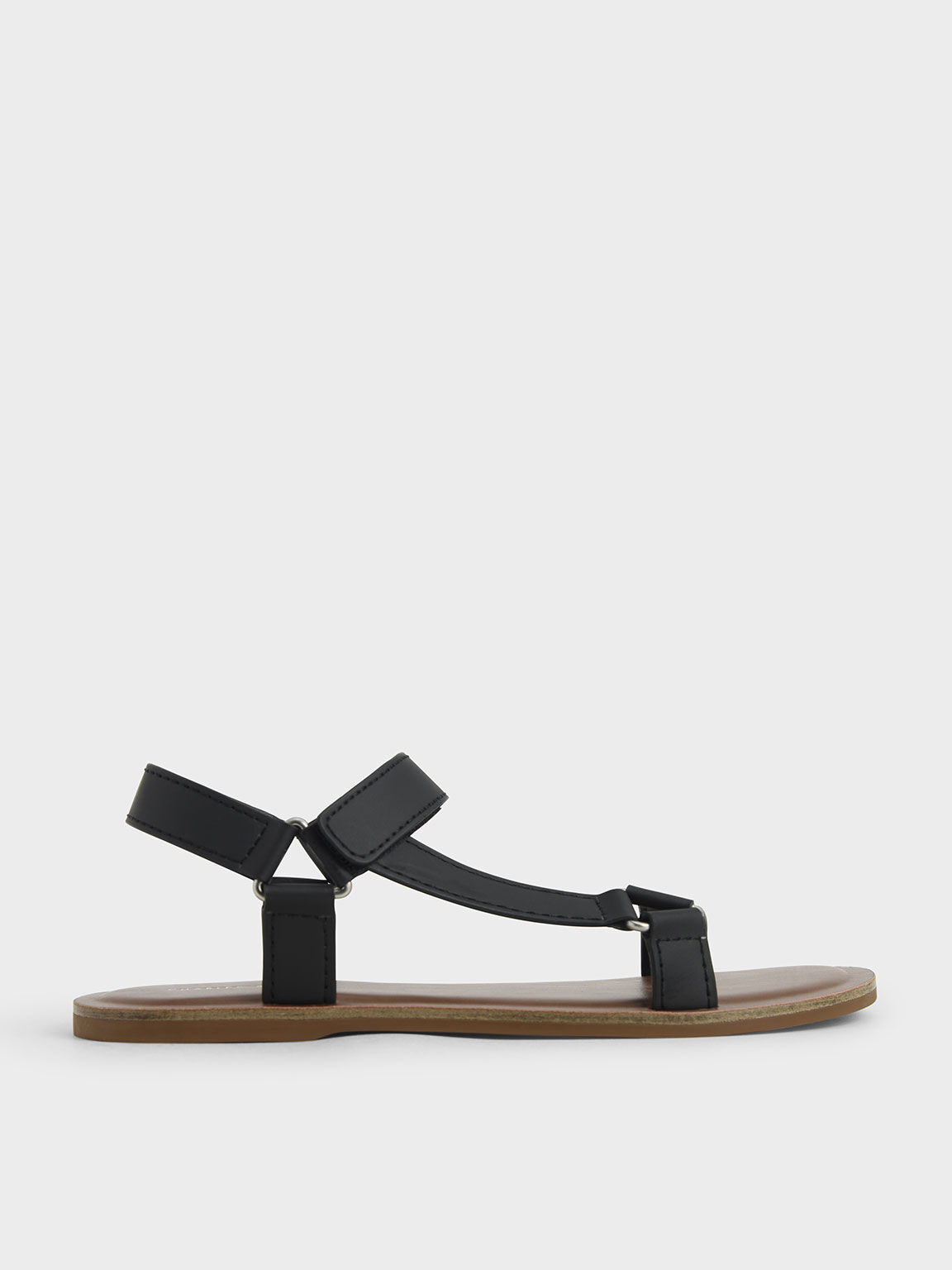 Asymmetric Strap Sandals, Black, hi-res