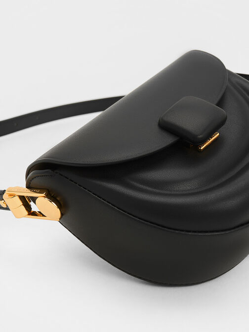 Koa Half-Moon Saddle Bag, Black, hi-res