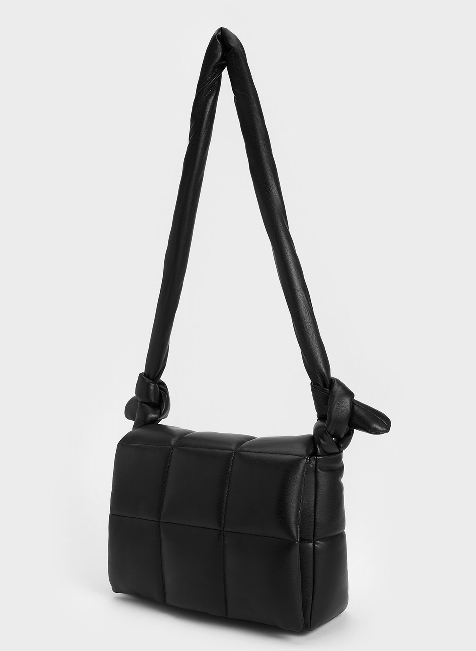 Errya Quilted Puffy Crossbody Bag, Jet Black, hi-res
